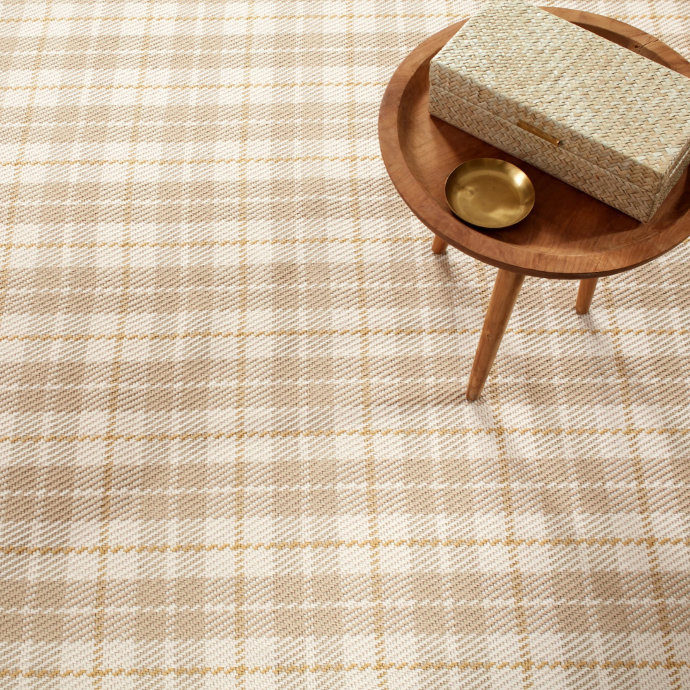 Lakeville Plaid Khaki Dash and Albert Indoor/Outdoor Rug at Home Smith