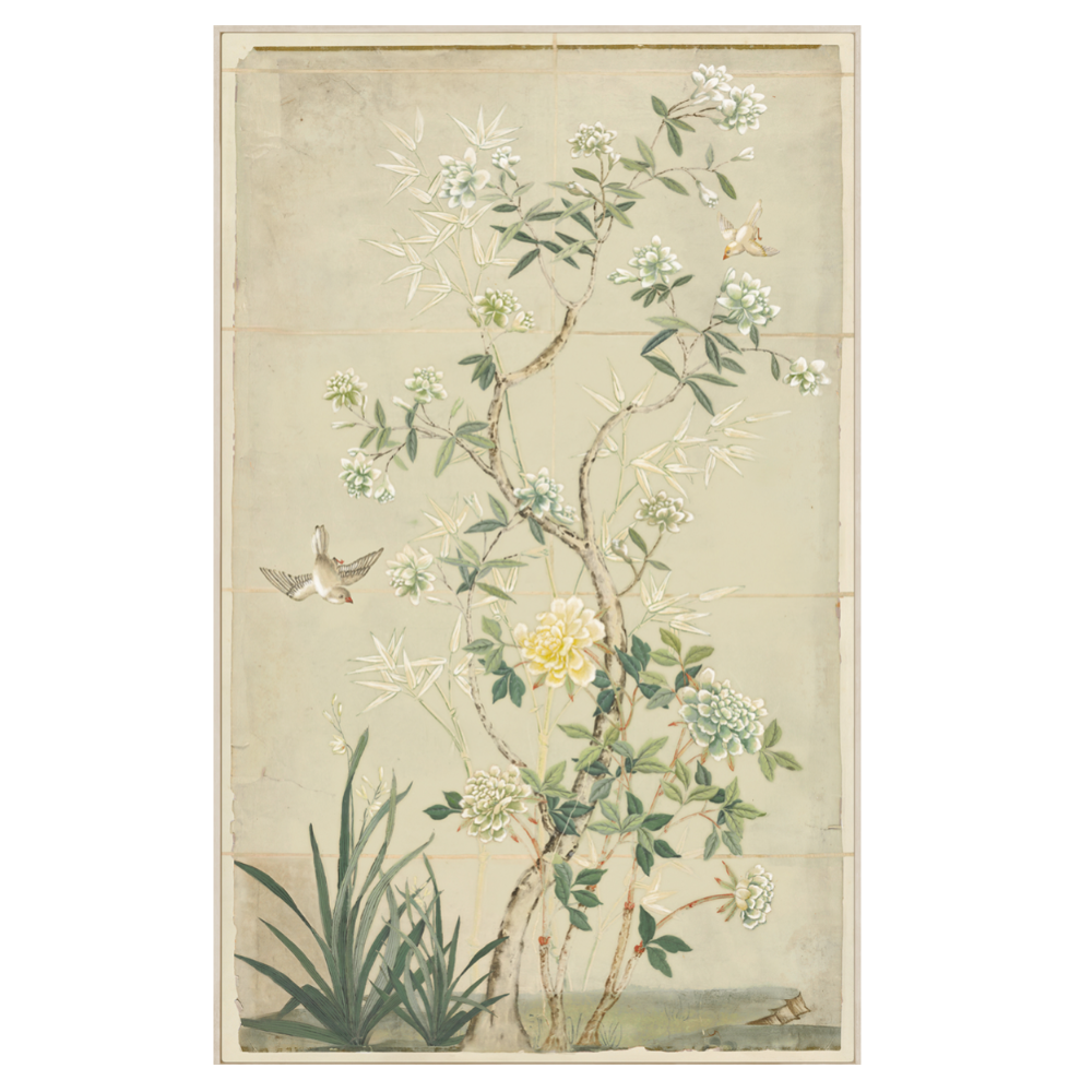 Chinoiserie Scenic Series Panel II in Yellow At Home Smith