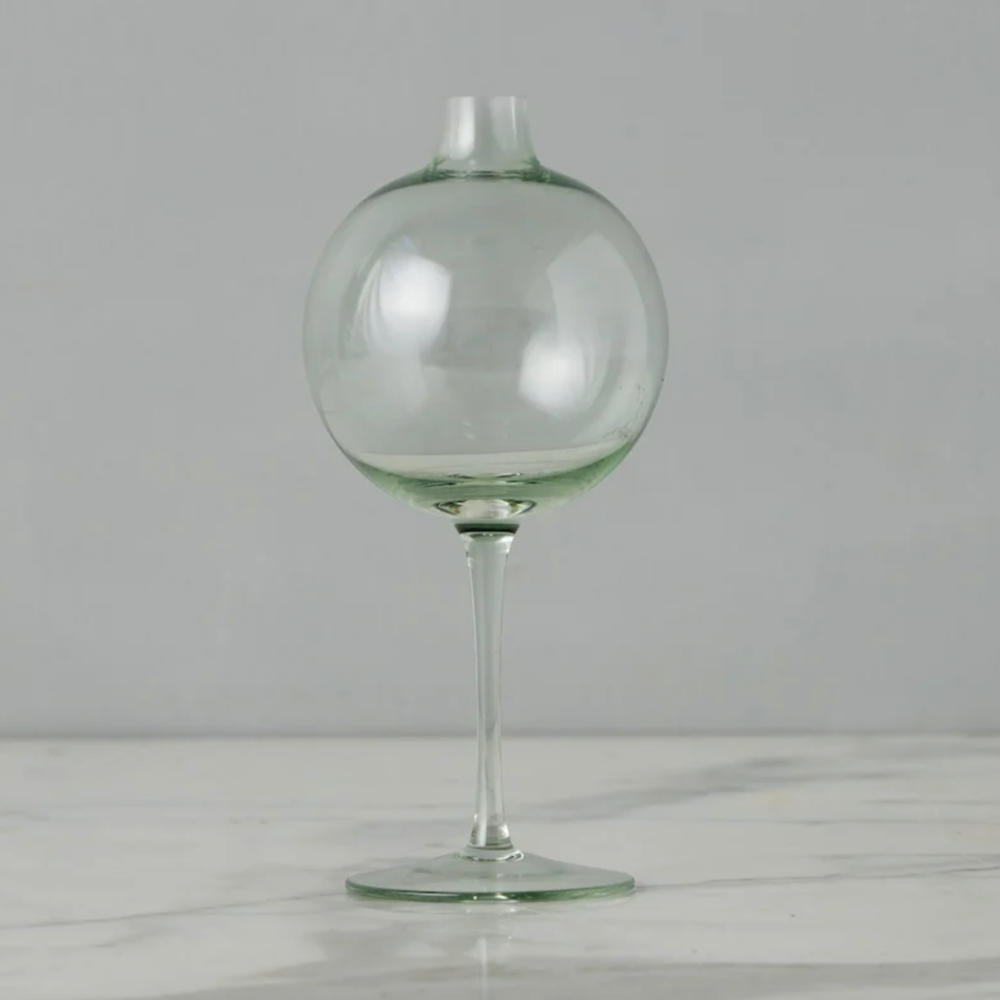Sage Wine Glass Vase at Home Smith