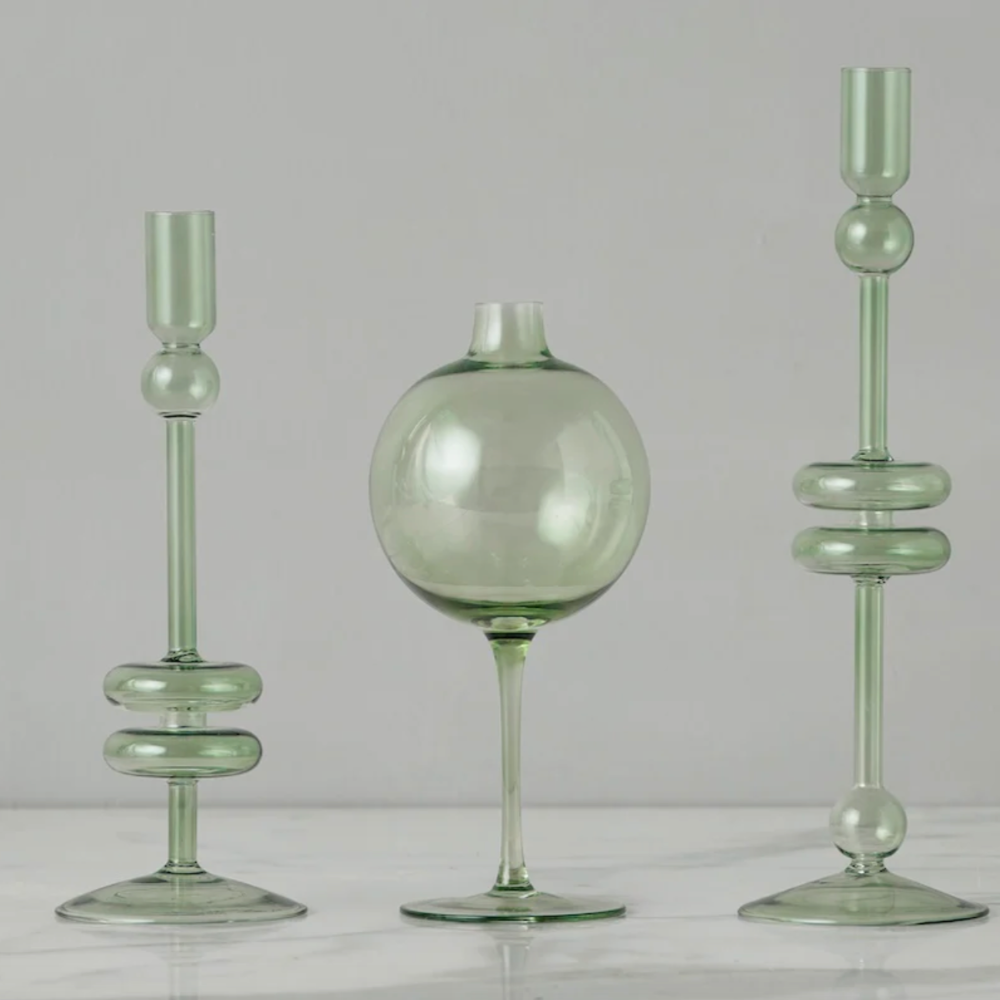 Sage Wine Glass Vase at Home Smith