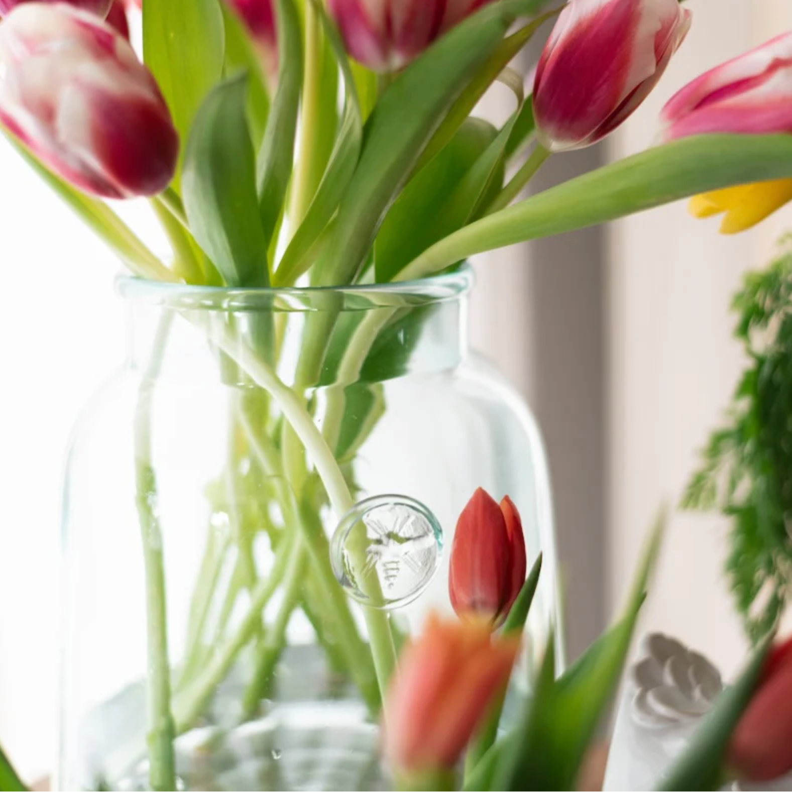 Detail of the bee emblem on the French Glass Mason Jars at Home Smith