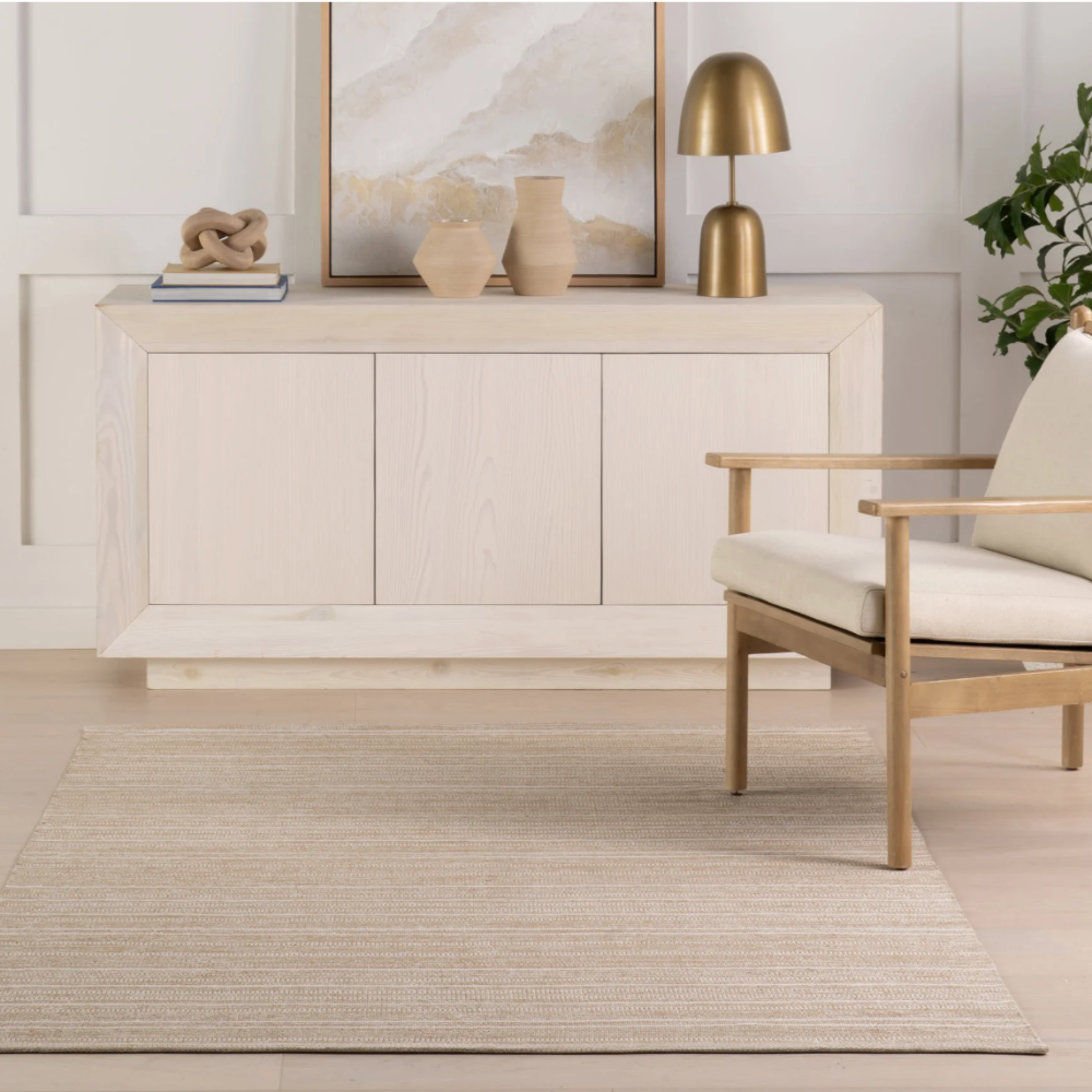 Dash and Albert Skipper Stripe Khaki Handwoven Indoor/Outdoor Rug at Home Smith