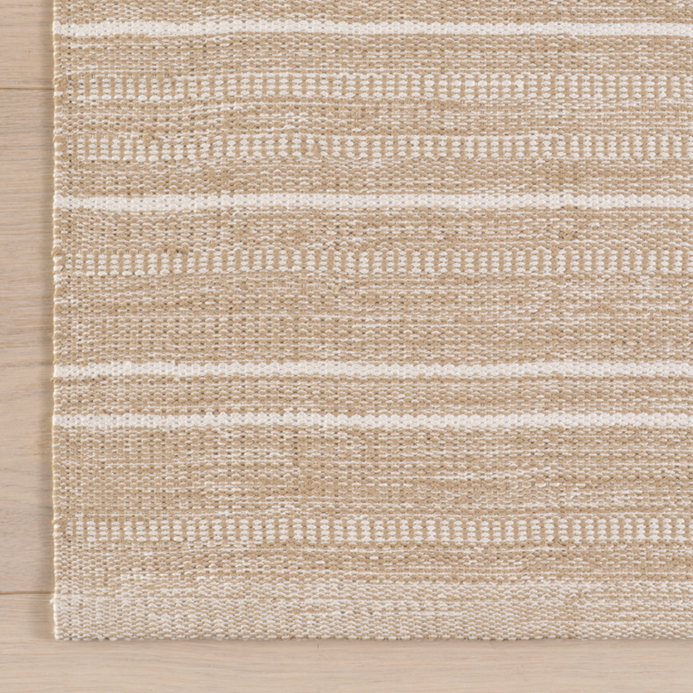 Dash and Albert Skipper Stripe Khaki Handwoven Indoor/Outdoor Rug at Home Smith