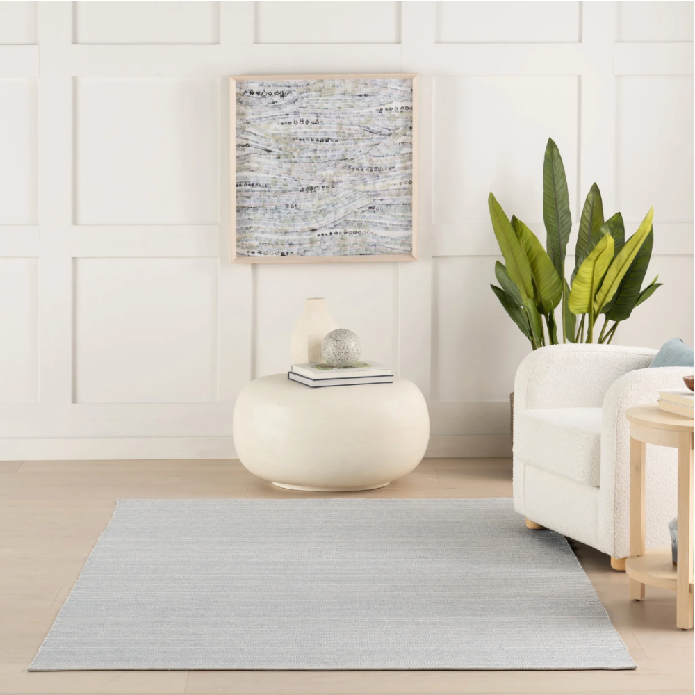 Dash and Albert Skipper Stripe Swedish Blue Indoor/Outdoor rug at Home Smith