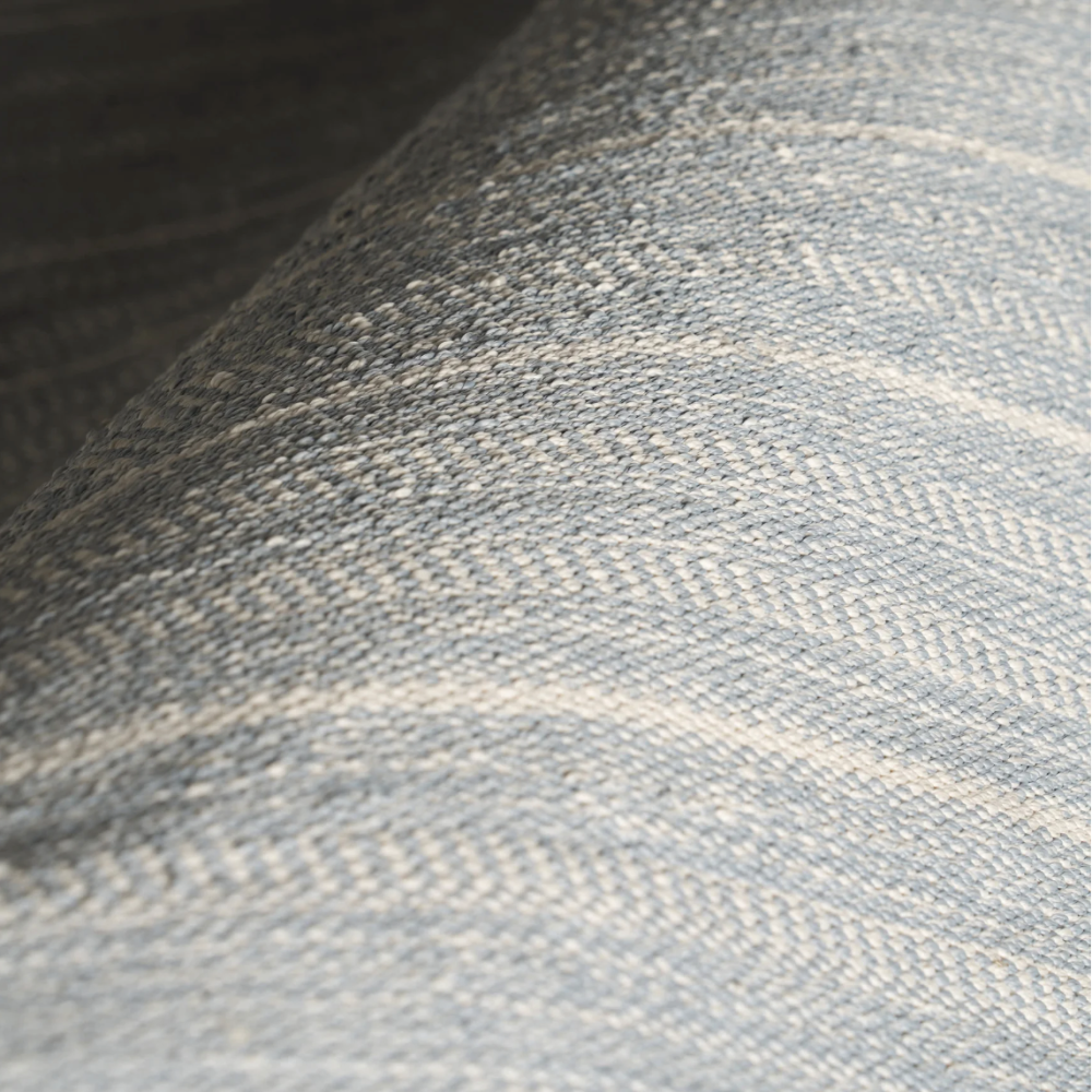 Dash and Albert Skipper Stripe Swedish Blue Indoor/Outdoor rug at Home Smith