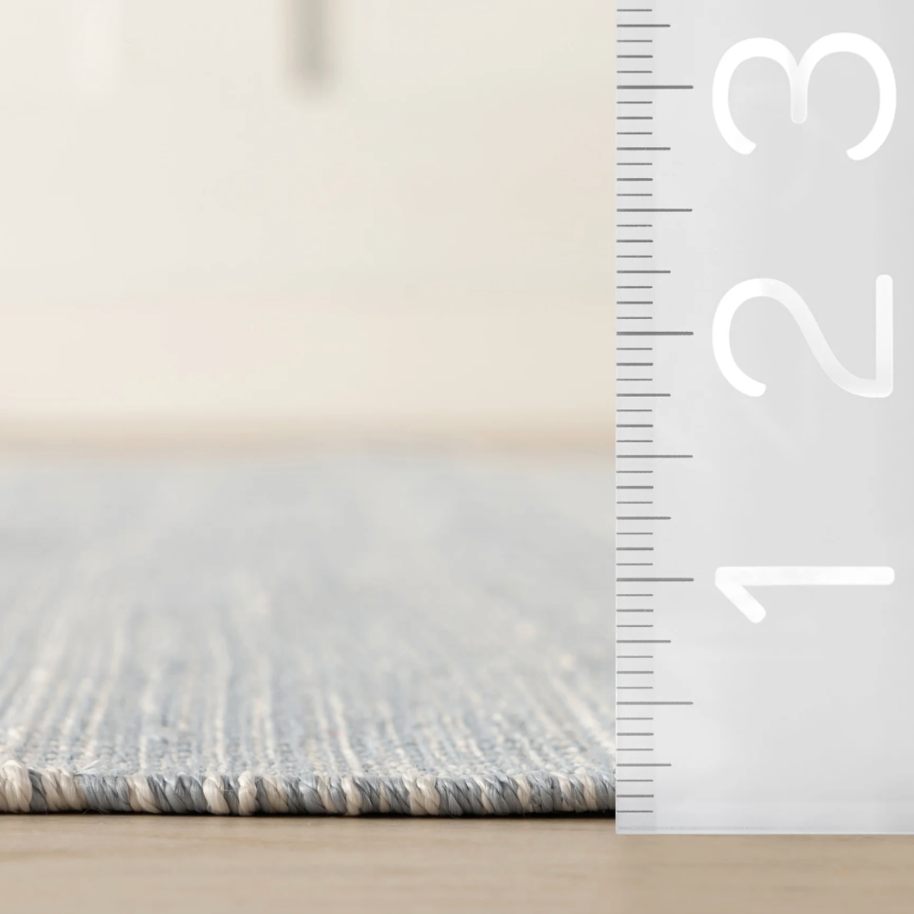 Dash and Albert Skipper Stripe Swedish Blue Indoor/Outdoor rug at Home Smith