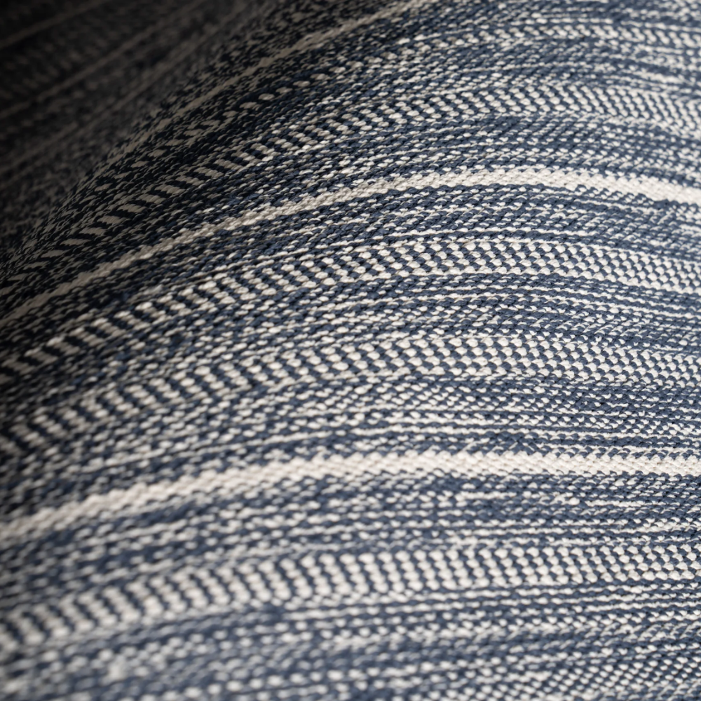 Dash and Albert Skipper Stripe Swedish Blue Indoor/Outdoor rug at Home Smith