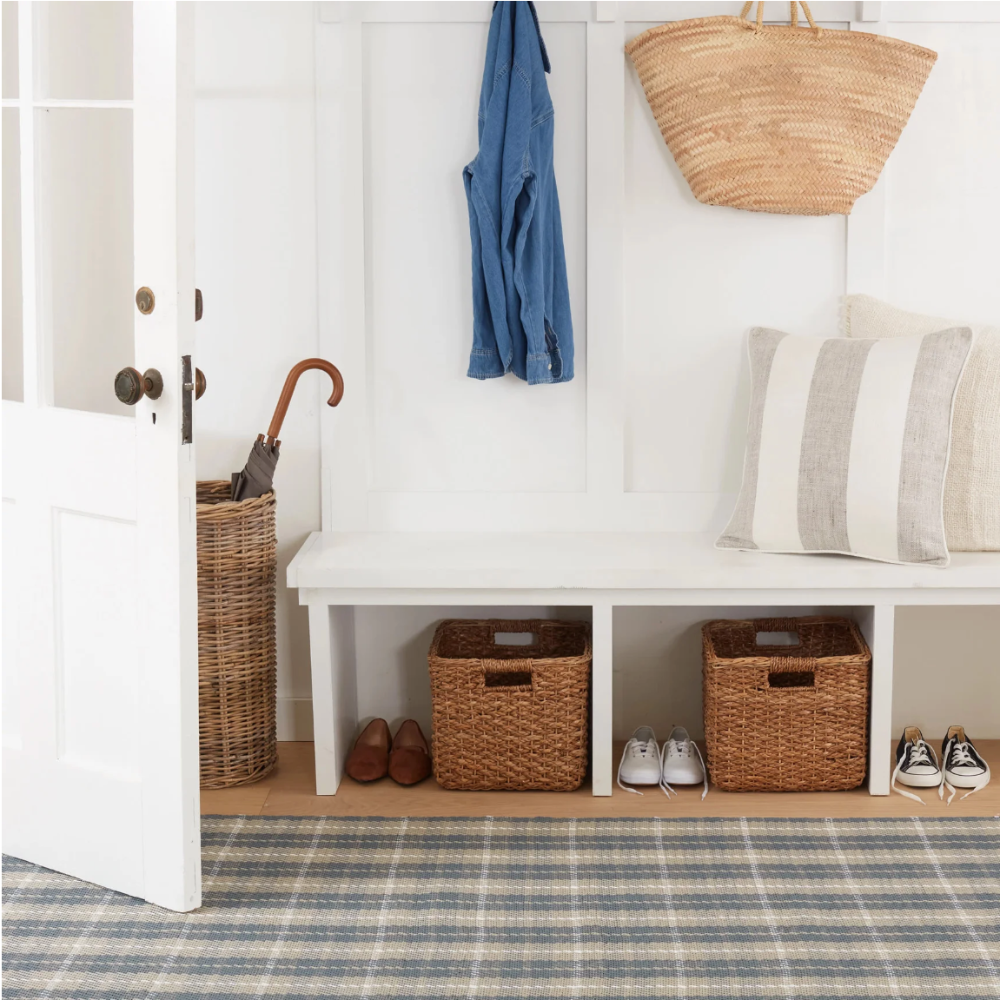 Tapis intérieur/extérieur tissé à la main Finn kaki