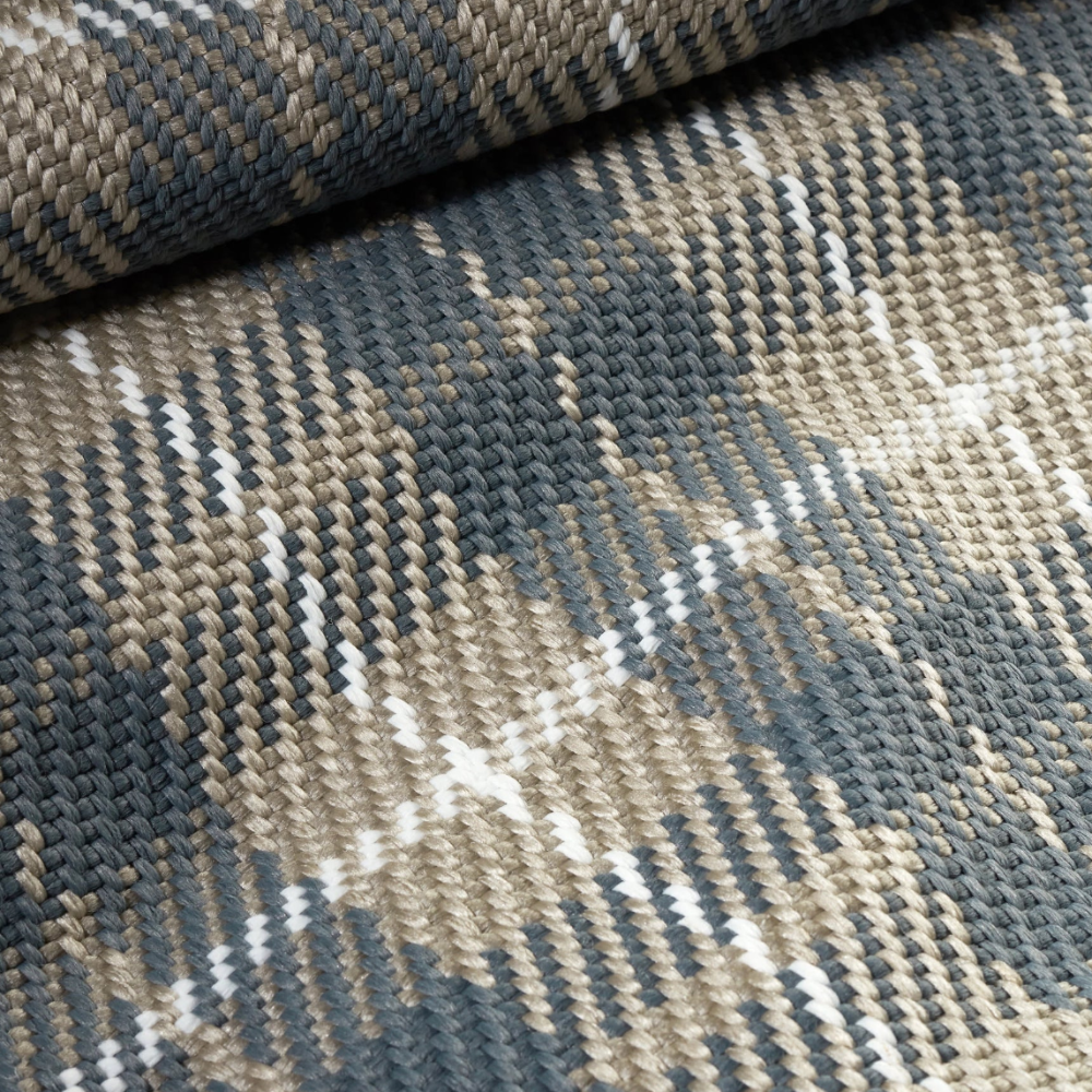 Tapis intérieur/extérieur tissé à la main Finn kaki