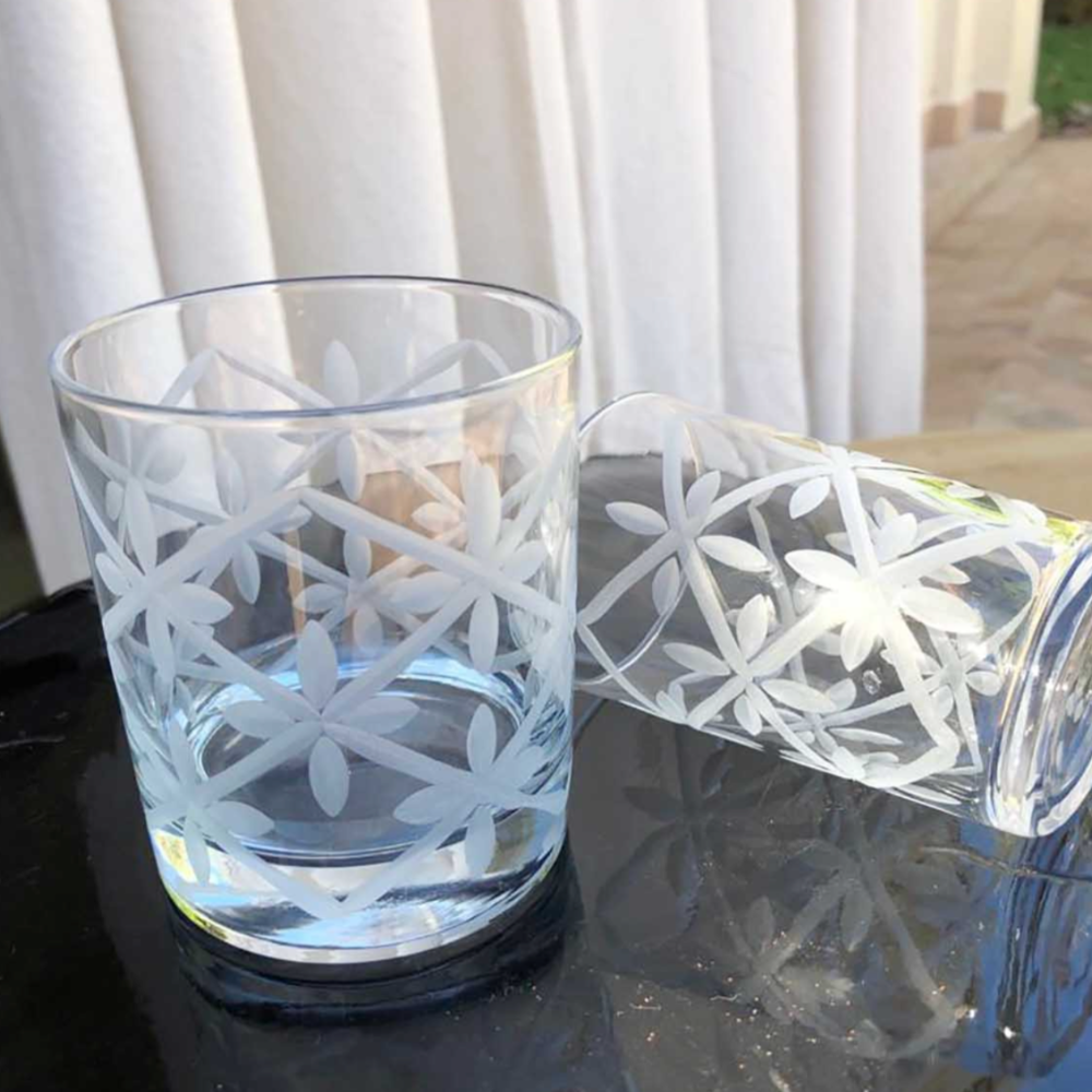 Frosted Glass Petal Tea Light Glasses at Home Smith