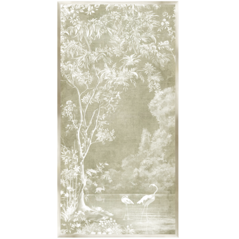 Flamingo Sanctuary Panel II in Moss at Home Smith