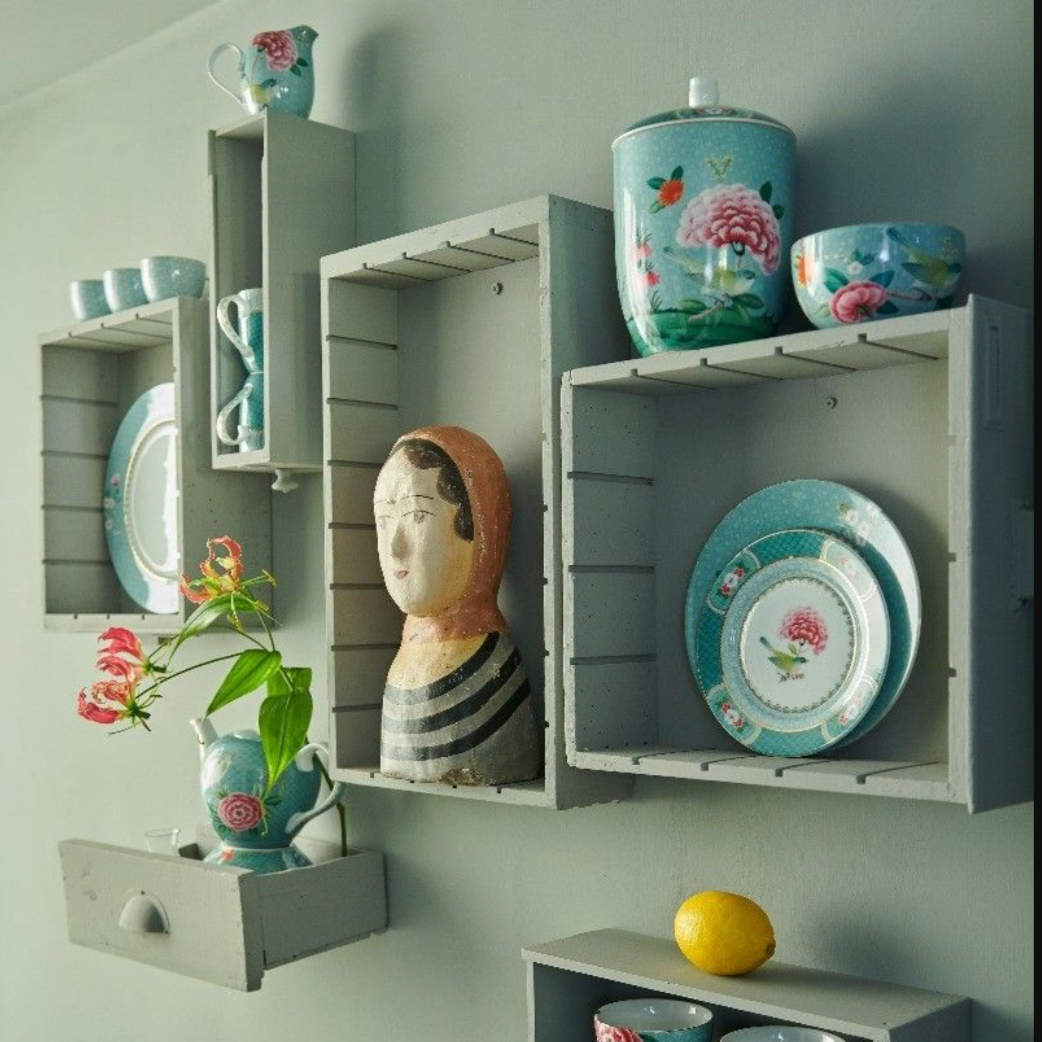 Blushing Birds Blue Porcelain Pastry Plate from Pip Studio at Home Smith