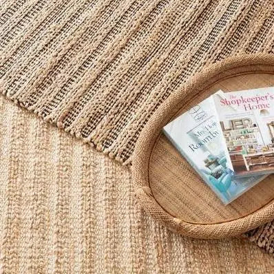 Simba Black Woven Jute Rug - Home Smith