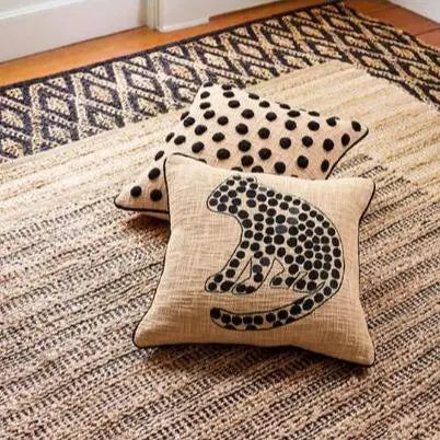 Simba Black Woven Jute Rug - Home Smith