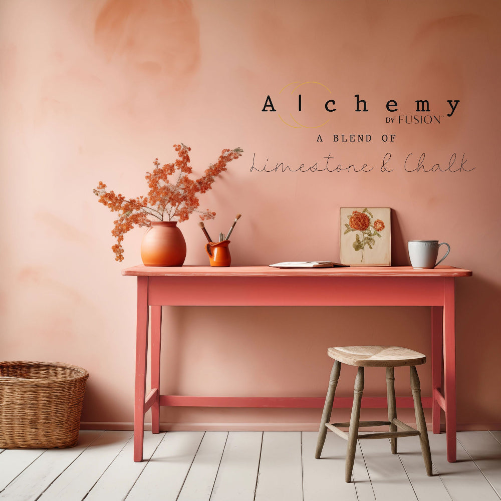 Alchemy Limestone and Chalk Furniture Paint by Fusion in Sunset at Home Smith