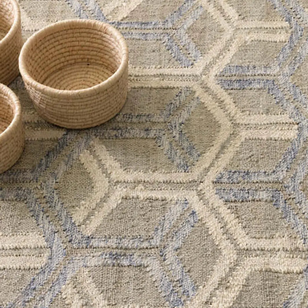 Tala Blue Woven Jute Rug - Home Smith