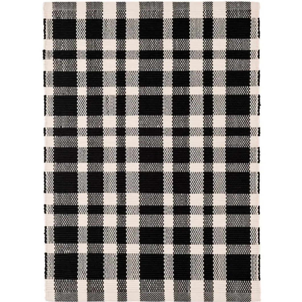 Tattersall Black Indoor/Outdoor Rug - Home Smith
