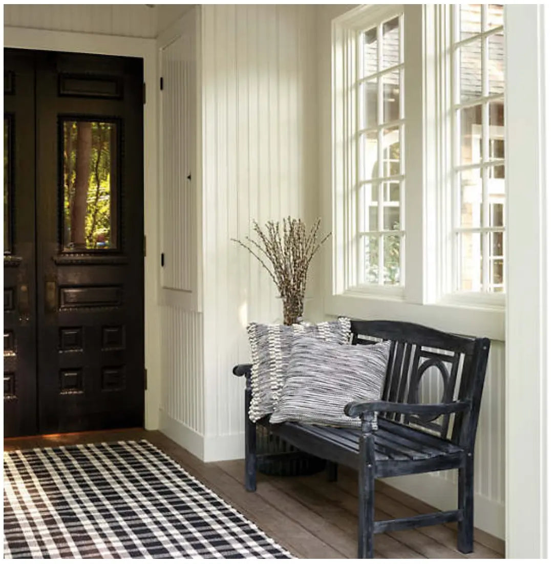 Tattersall Black Indoor/Outdoor Rug - Home Smith