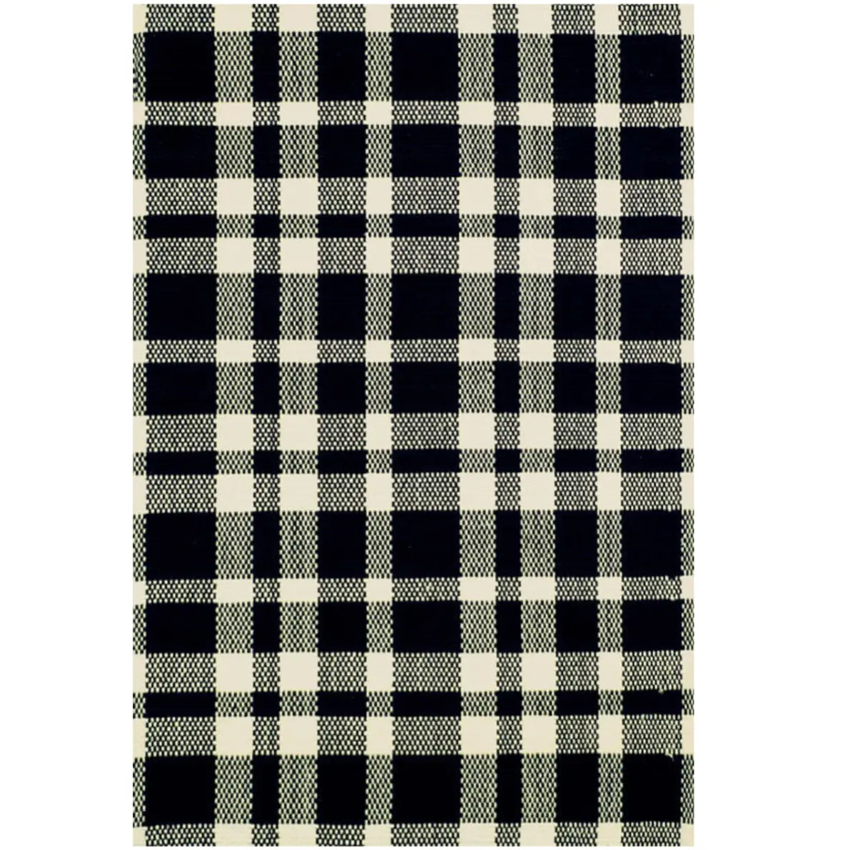 Tattersall Black and Ecru Cotton Rug - Home Smith