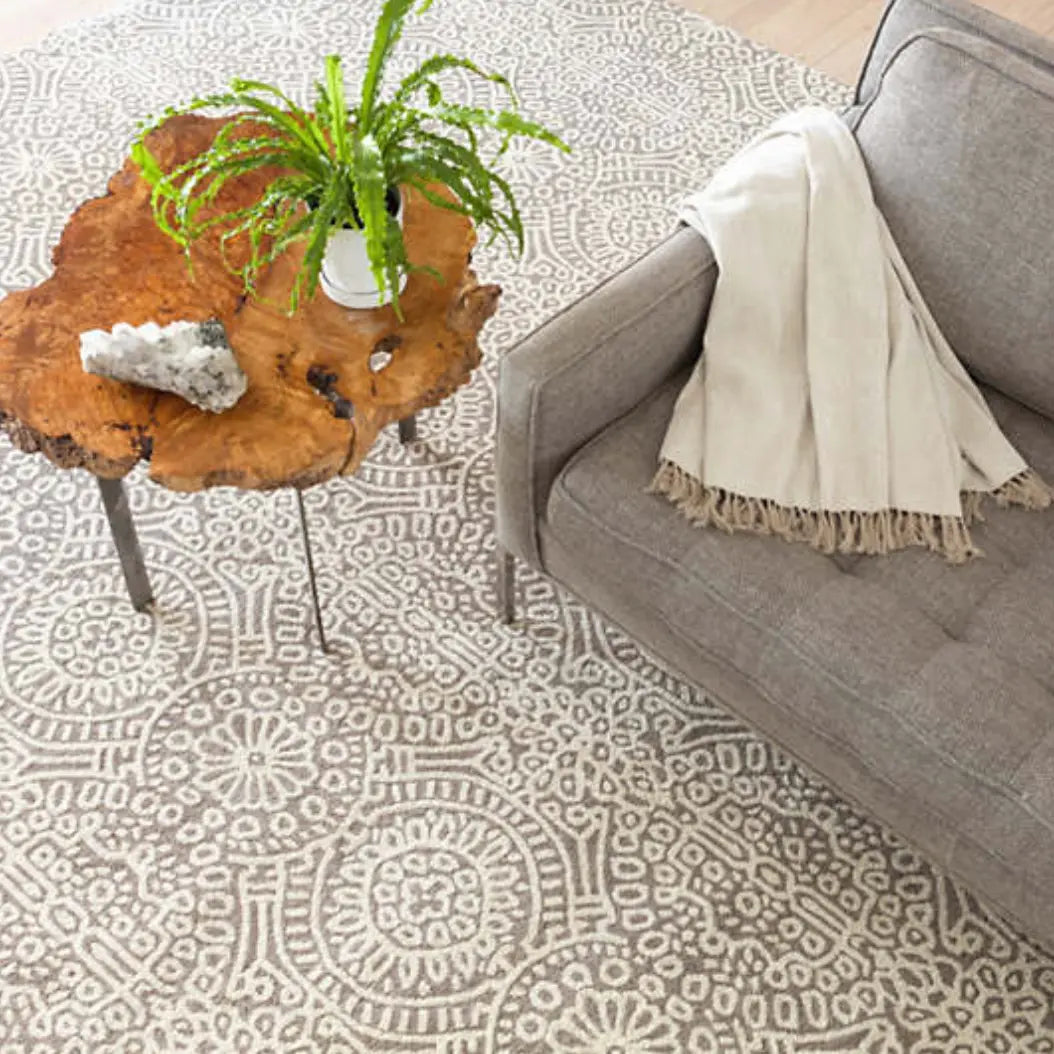 Temple Micro Hook Rug in Taupe - Home Smith