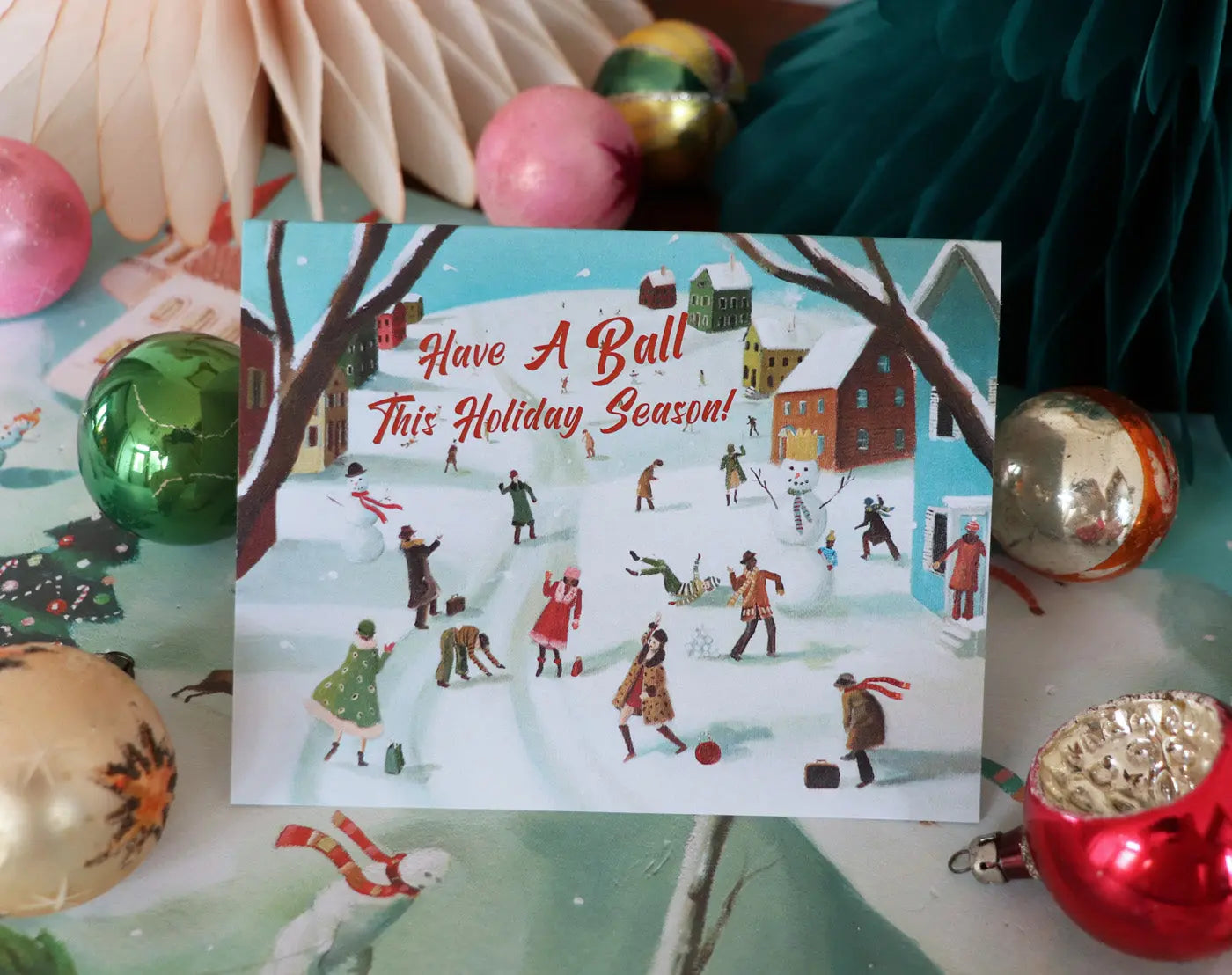 Home Smith The Great Snowball Fight Card Box Set Janet Hill Studio Holiday Cards