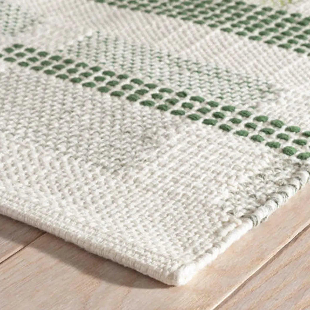 Tread Lightly Green Woven Cotton Rug - Home Smith