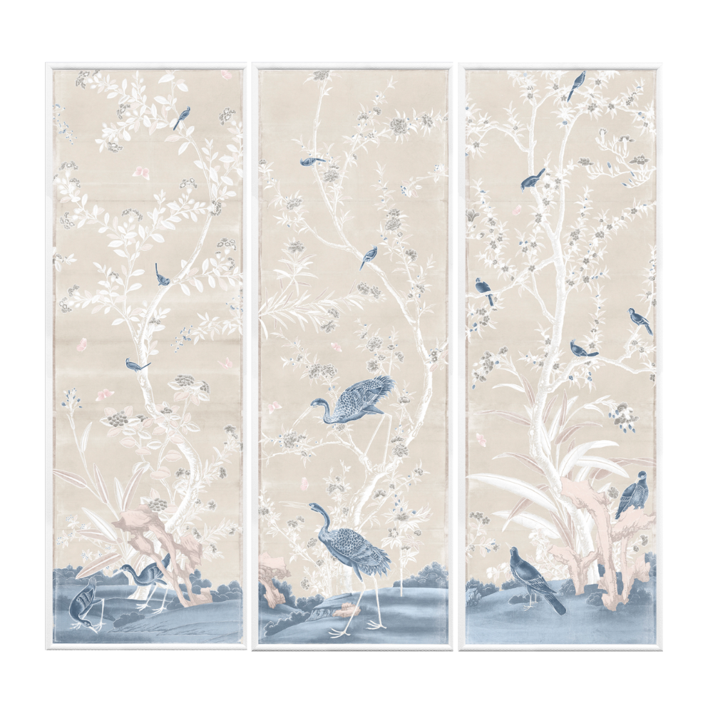 Panneaux de Chinoiserie vers 1890 en charbon de bois - Gallery Wrap