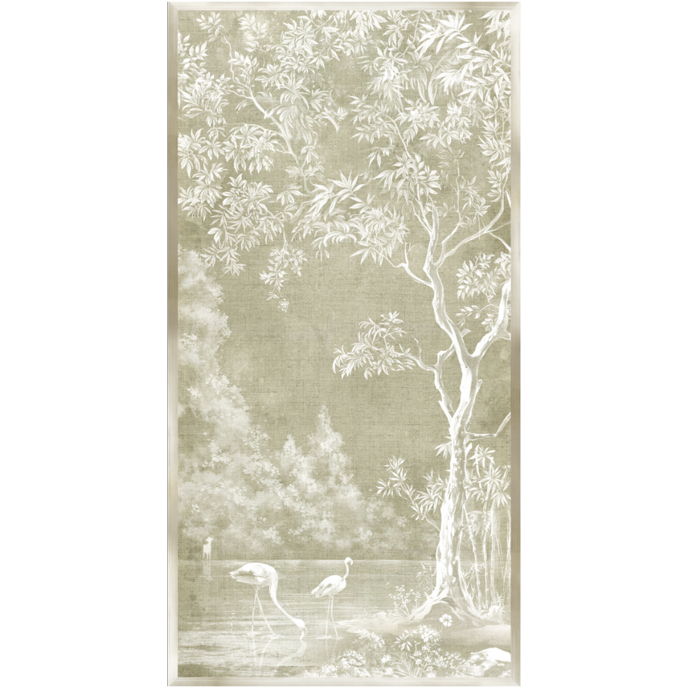 Flamingo Sanctuary Panel I in Moss at Home Smith