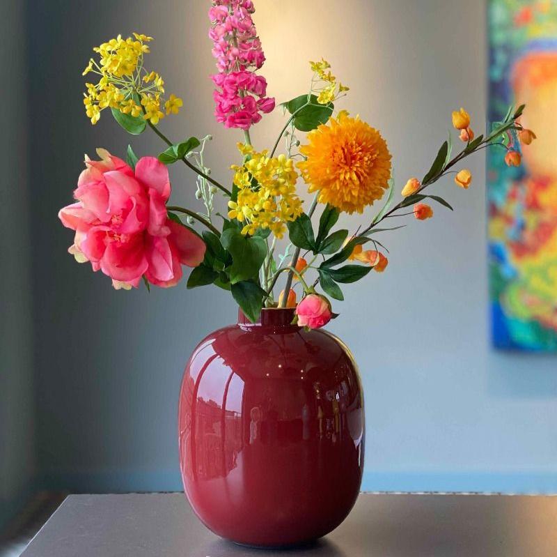 Vase Metal Dark Red at Home Smith