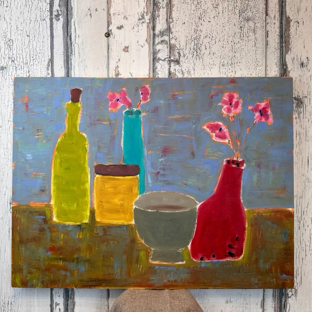 Vases and Bowls, an Original artwork by Robin Grindley, oil on canvas at Home Smith