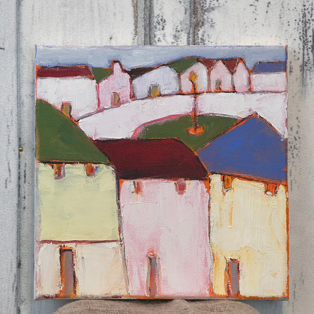 Village 4, an Original artwork by Robin Grindley, oil on canvas at Home Smith