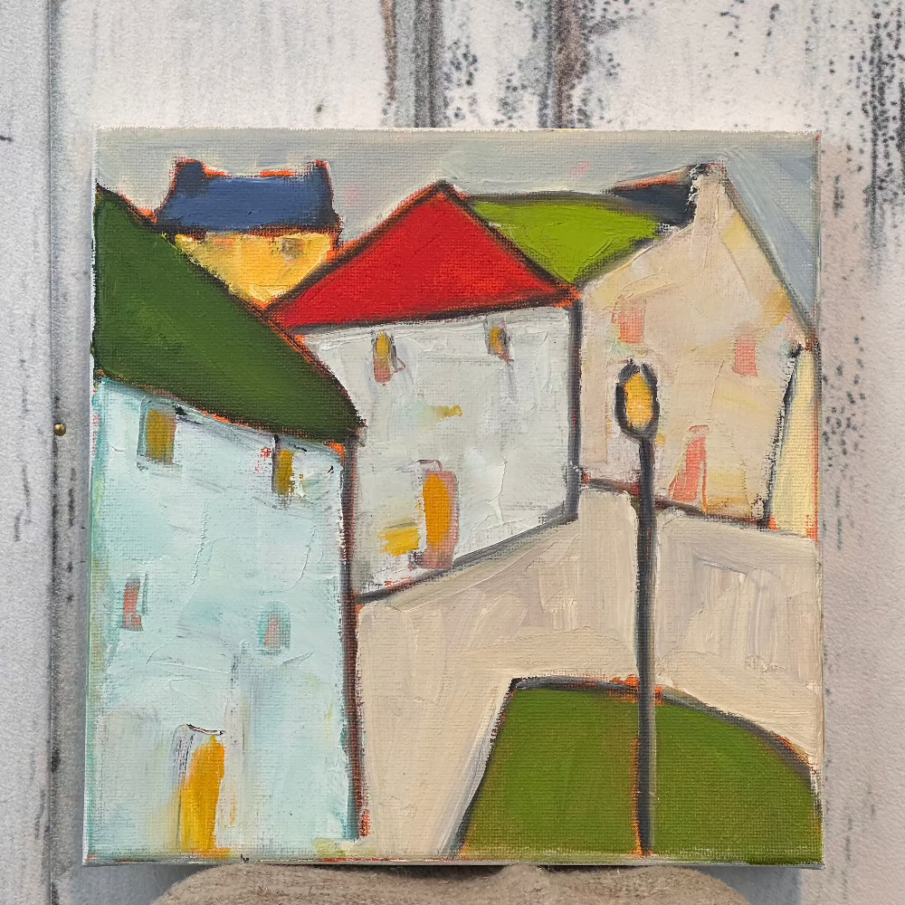 Village 5, an Original artwork by Robin Grindley, oil on canvas at Home Smith