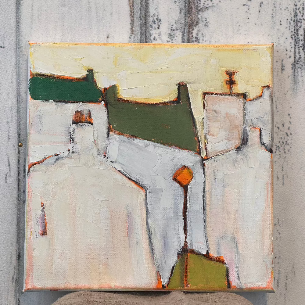 Village 6, an Original artwork by Robin Grindley, oil on canvas at Home Smith