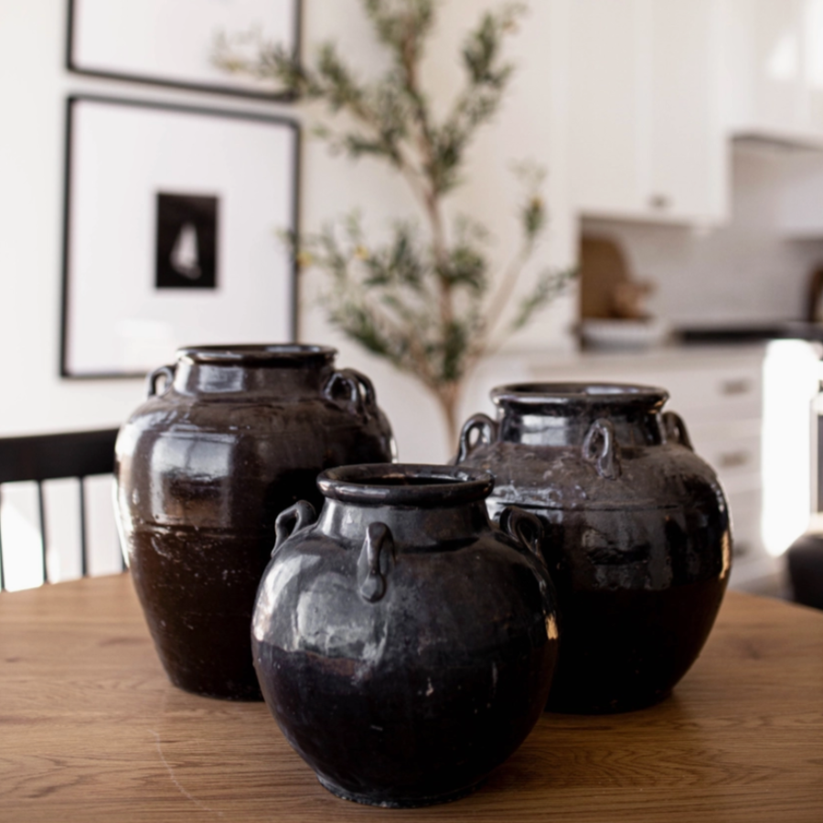 Vintage Black Glazed Pot