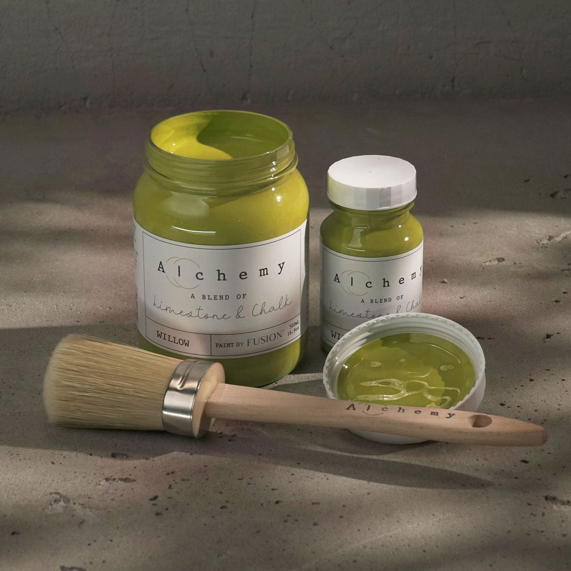 Alchemy Limestone and Chalk Furniture Paint by Fusion in Willow at Home Smith