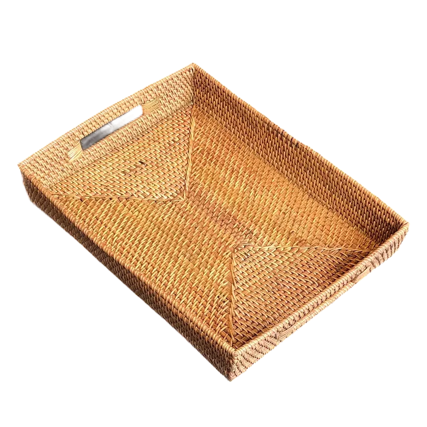 Home Smith Woven Seagrass Rectangle Tray Cantiq Living Trays