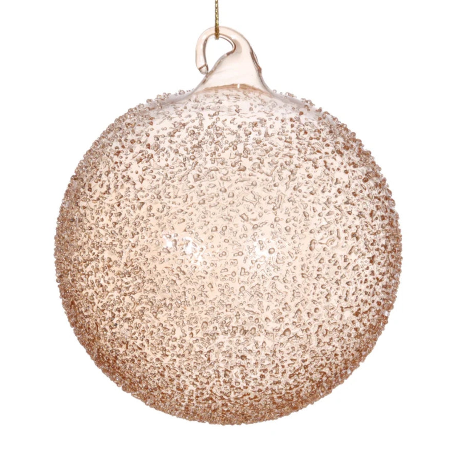Decorative Christmas ball ornament with a textured surface on a white background