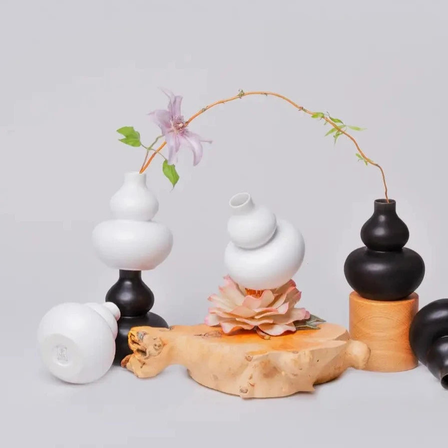 Semi Matte Double Gourd Mini Porcelain Vase from Middle Kingdom at Home Smith