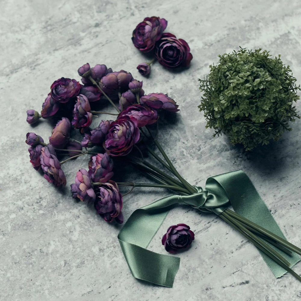 Faux Ranunculus bunch in purple from Abigail Ahern at Home Smith