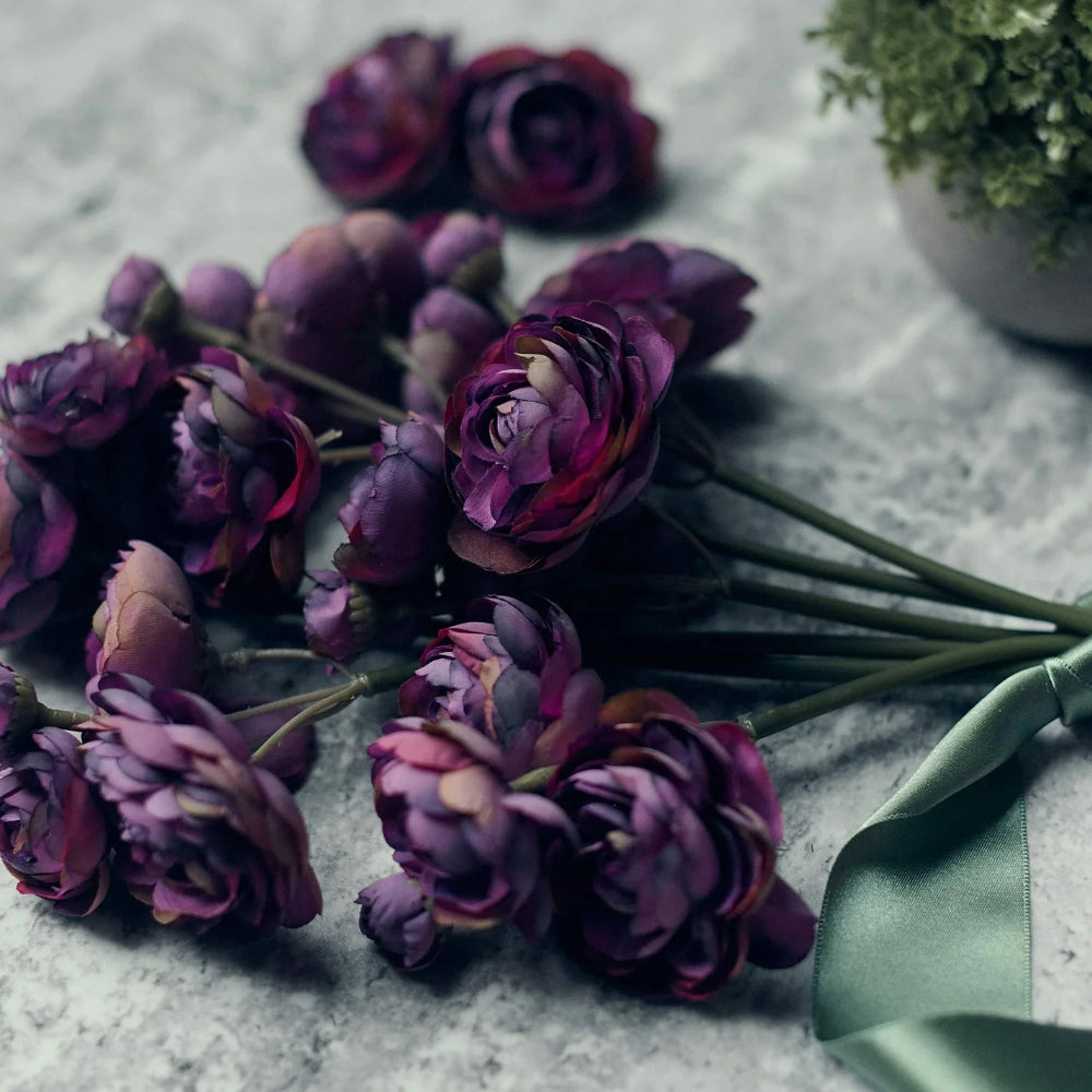 Faux Ranunculus bunch in purple from Abigail Ahern at Home Smith