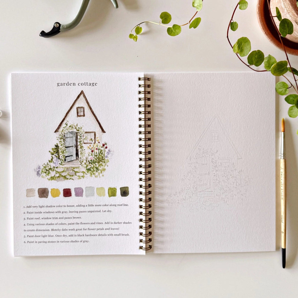 Emily Lex Learn to Paint Garden Watercolour Workbook at Home Smith