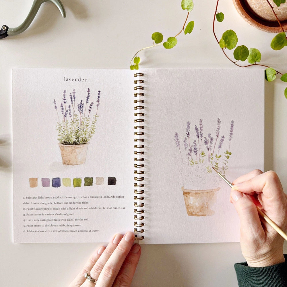 Emily Lex Learn to Paint Garden Watercolour Workbook at Home Smith