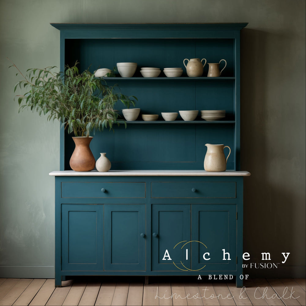 Alchemy Limestone and Chalk Furniture Paint by Fusion in Lagoon at Home Smith