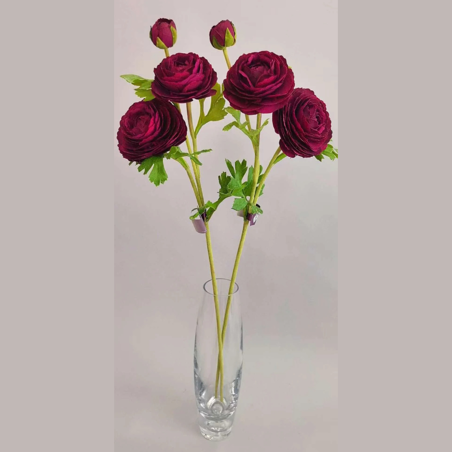 Natural Touch Artificial Ranunculus Spray in Burgundy