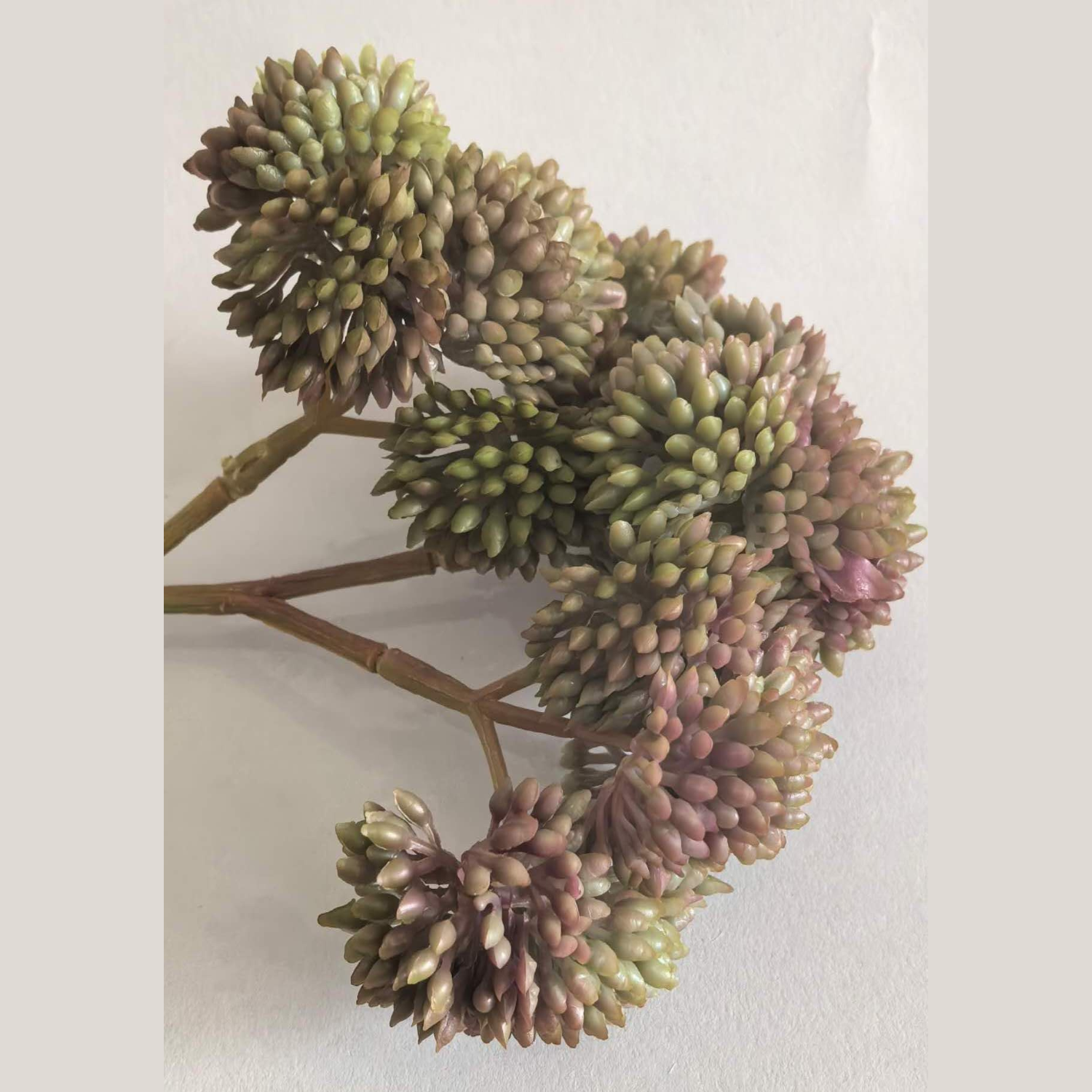 Artificial Mock Lime Bouquet in Green and Burgundy