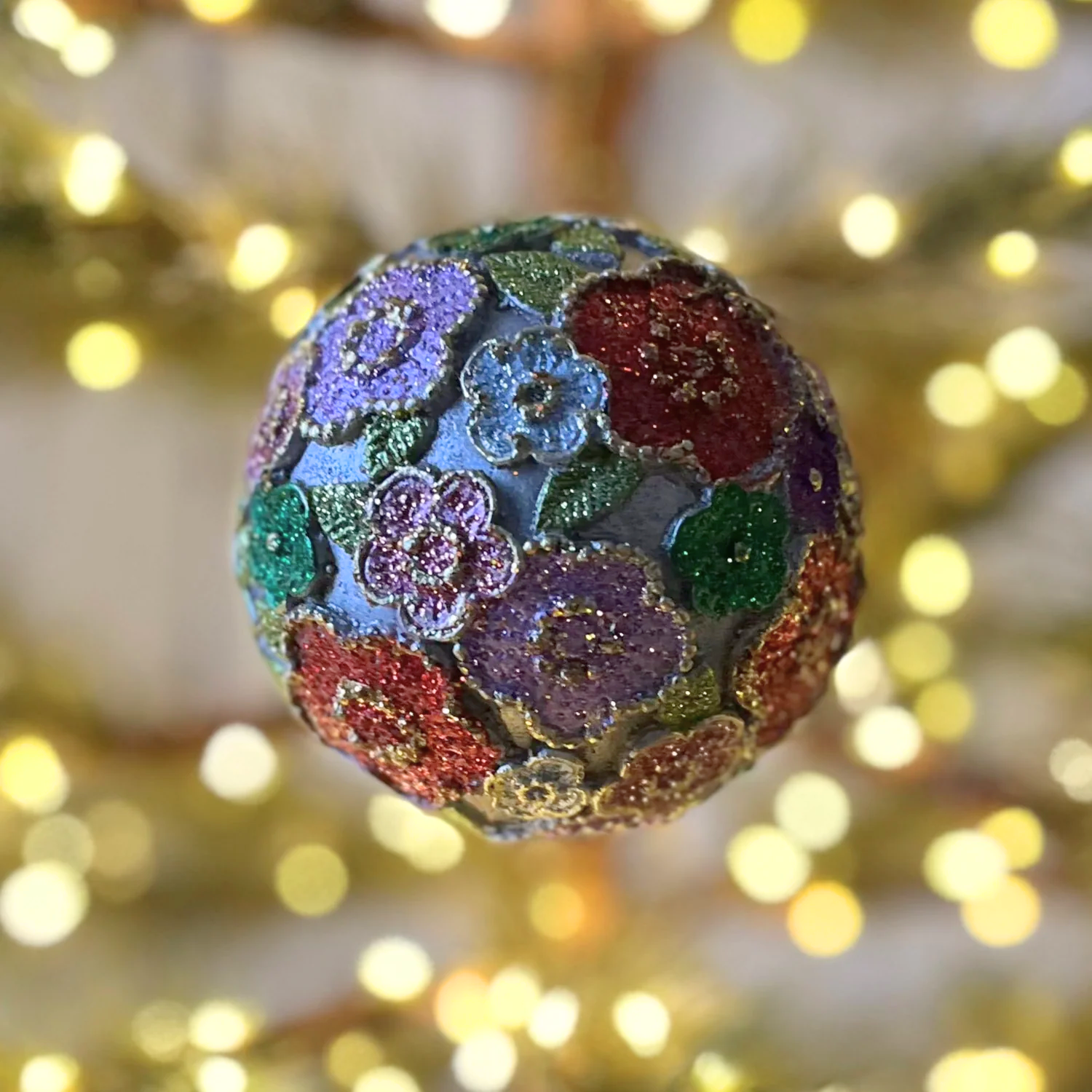 Starlight Floral Holiday Ornament in Rosemist