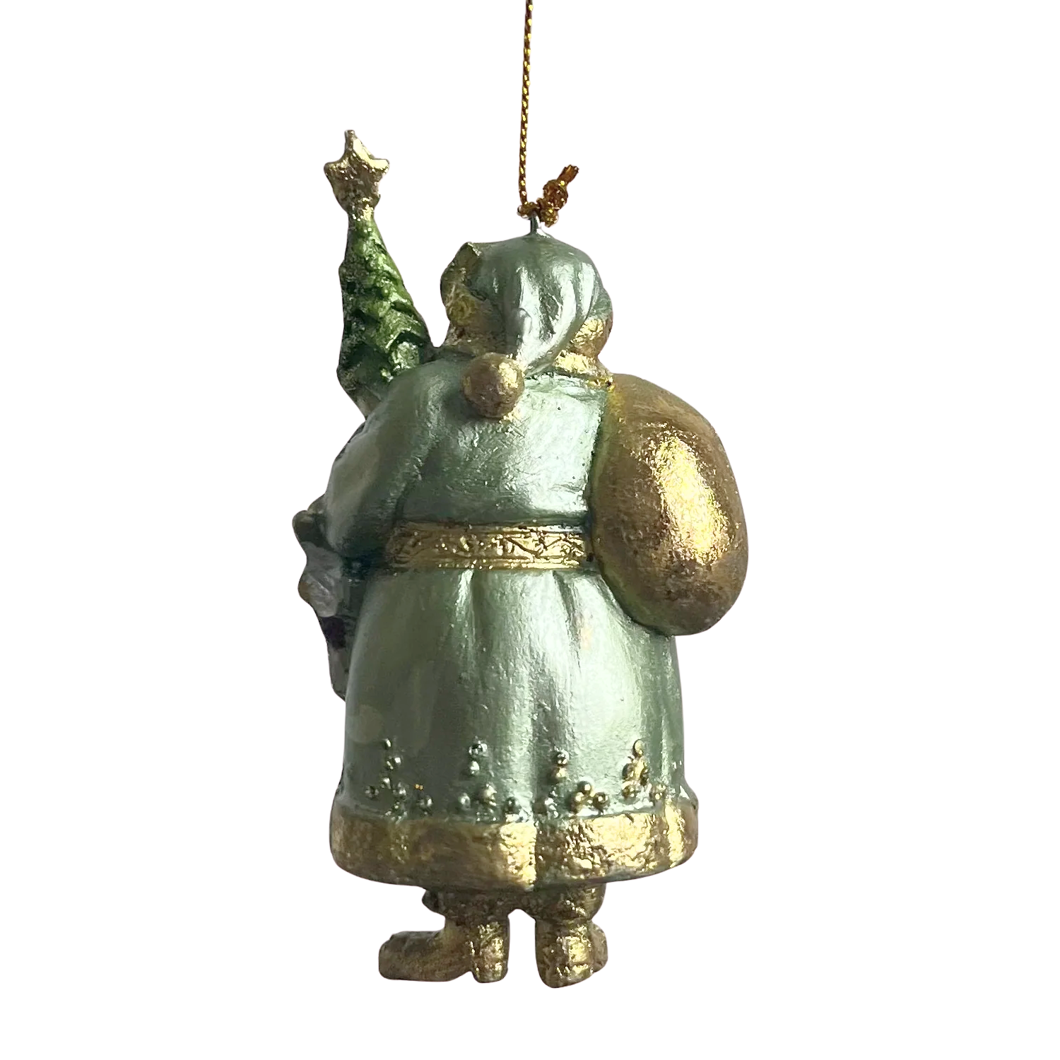 Victorian Santa ready for Christmas with Tree and Toys Holiday Ornament