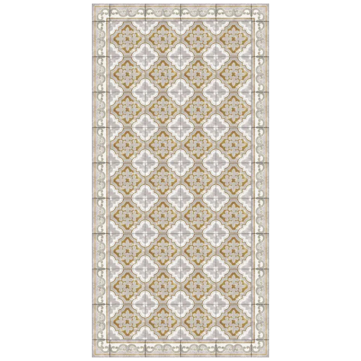 Adama Golden Vinyl Rug in Grey