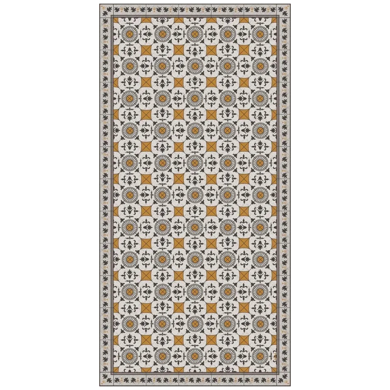 Adama Land Vinyl Rug in Yellow and Black