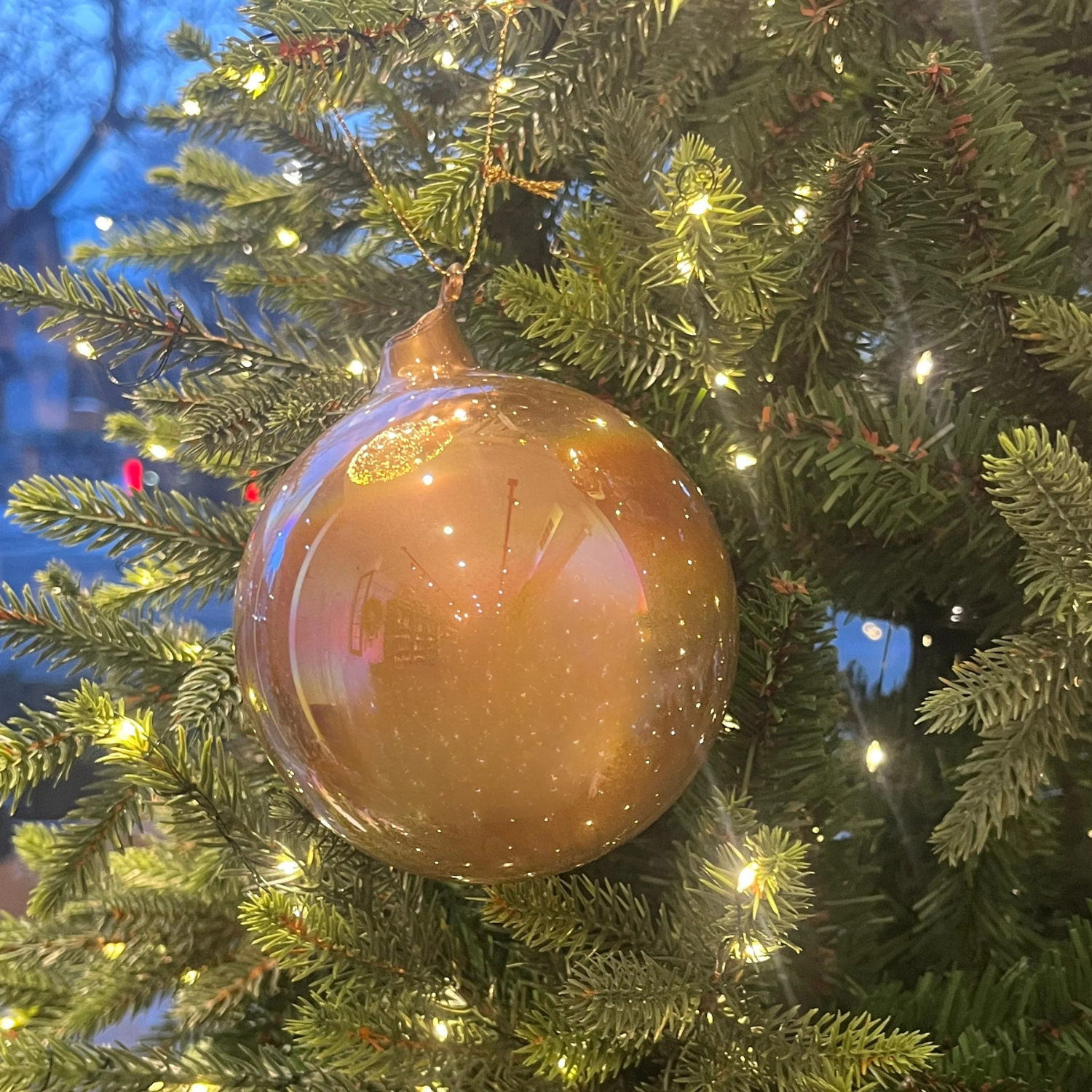 Jim Marvin Pearl Glass Ornaments in Gold